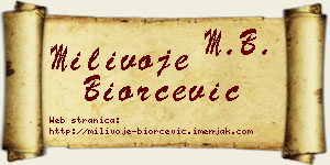 Milivoje Biorčević vizit kartica
